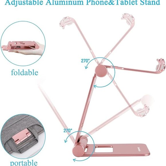 Adjustable Tablet/Phone Stand- Rose Gold - Picture 2 of 9